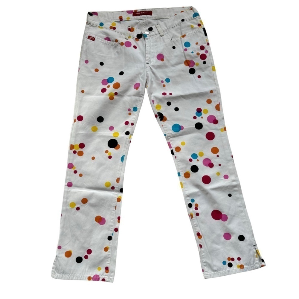 Rare Y2K Miss SIXTY White Multicoloured Polka Dot Pant Size 28 💕
